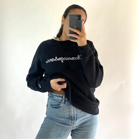 champion black crewneck sweater - Picture 2 of 7